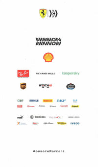 Retro cartolina ufficiale Scuderia Ferrari Mission Winnow 2021 galleria sponsor Shell Richard Mille Kaspersky UPS Estrella Galicia Pirelli SKF Brembo Puma Alfa Romeo IVECO #essereFerrari