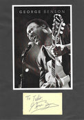 Cartoncino autografato George Benson dedica To Tulio – firma originale chitarrista jazz – MTM Memorabilia