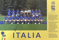 Cartoncino semilucido Italia Euro 96 con foto della rosa di Sacchi e 17 autografi originali a pennarello