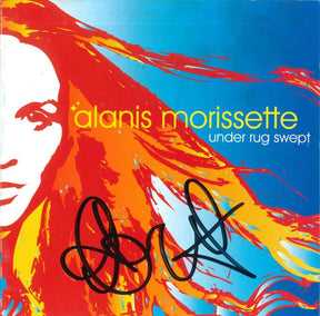 CD autografato Alanis Morissette Under Rug Swept – copertina firmata a pennarello nero – autografo originale Maverick 2002