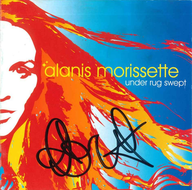 CD autografato Alanis Morissette Under Rug Swept – copertina firmata a pennarello nero – autografo originale Maverick 2002