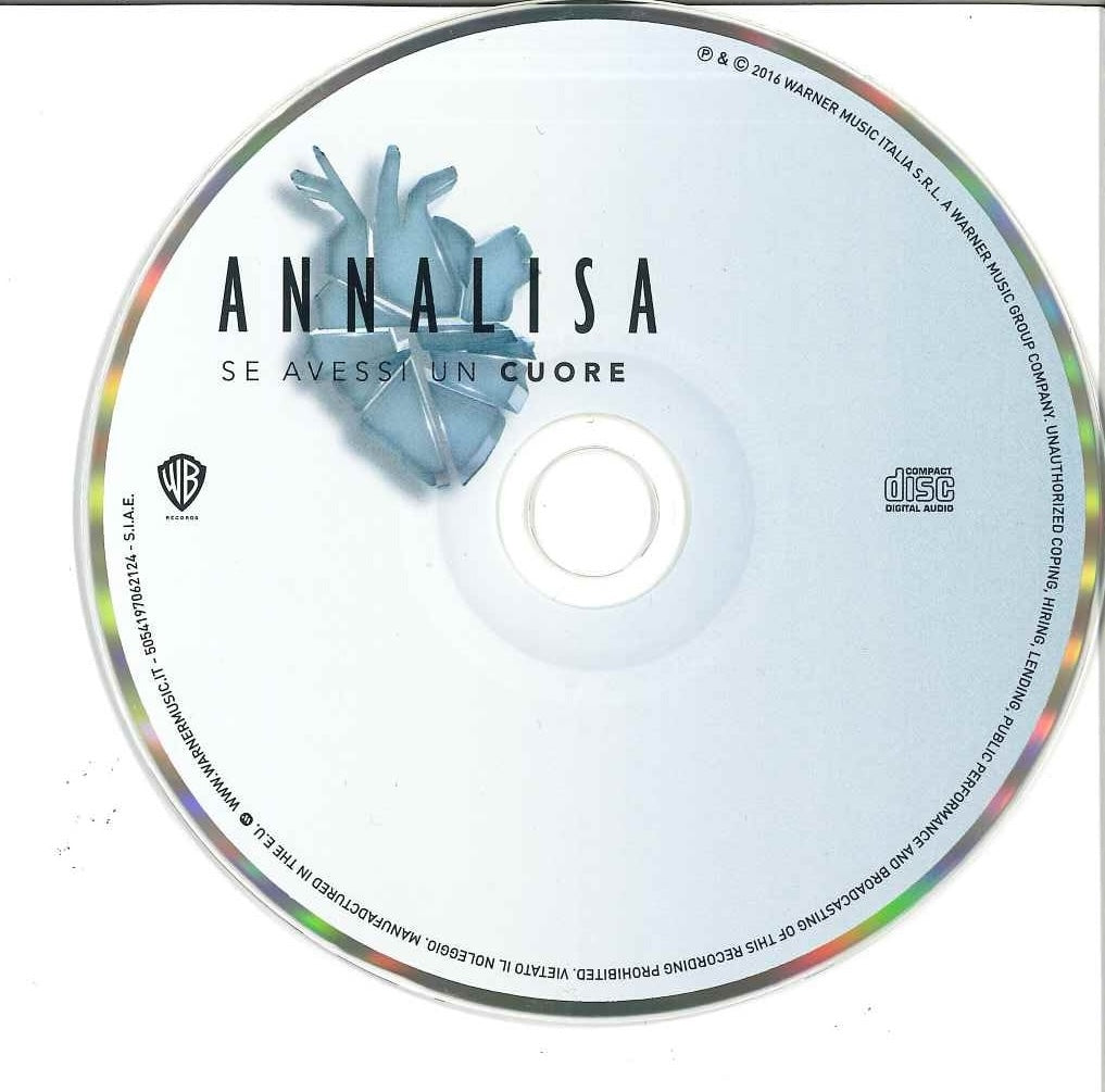 Disco CD Annalisa Se avessi un cuore 2016 – Warner Music Italia – cuore di cristallo