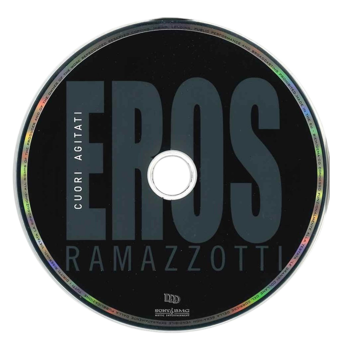 Disco CD Cuori Agitati Eros Ramazzotti Sony BMG – album d'esordio 1985