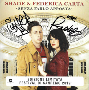 CD autografato Shade Federica Carta Senza Farlo Apposta Sanremo 2019 – due firme originali – MTM Memorabilia