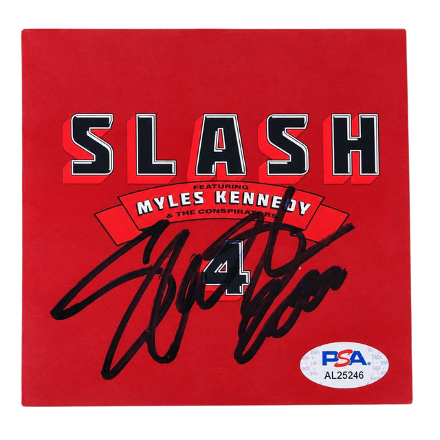 Dettaglio autografo originale Slash su copertina album 4 con sticker PSA
