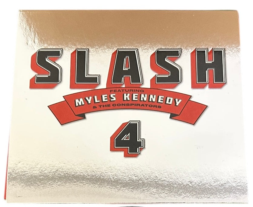 Booklet interno CD Slash 4 con finitura foil argento e logo band