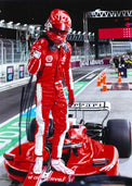 Fotografia autografata Charles Leclerc Ferrari Qatar GP 2024 – 30x20 cm – autografo originale pennarello nero – COA Associazione Autografia incluso