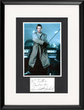 Autografo Christopher Lambert con dedica su foglietto + foto Highlander trench e katana – cornice nera 40x30 cm inclusa – LOA MTM