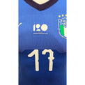 Dettaglio patch 120° anniversario FIGC e numero 17 maglia Italia Home 2018-19 Player Issued – Ciro Immobile – Puma