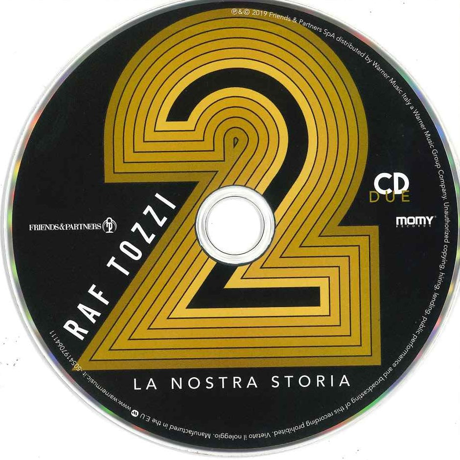 Disco CD Due Raf Tozzi La Nostra Storia 2019 – artwork dorato numero 2