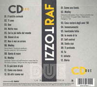 Retro doppio CD Raf Tozzi Due La Nostra Storia – tracklist CD uno e CD due – Warner 2019