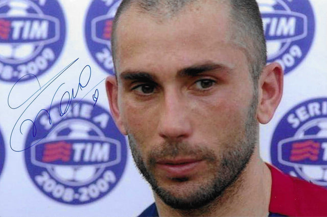 Foto autografata Marco Di Vaio – Bologna FC Serie A TIM 2008-2009 – autografo originale pennarello blu con numero 9 – COA incluso