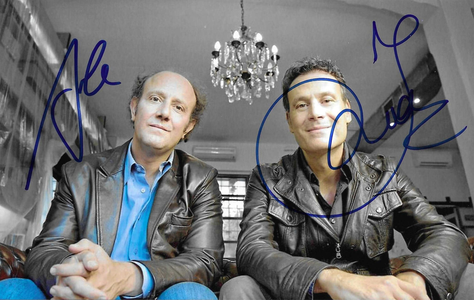 Fotografia autografata Ale e Franz duo comico Zelig – doppia firma blu originale – MTM Memorabilia