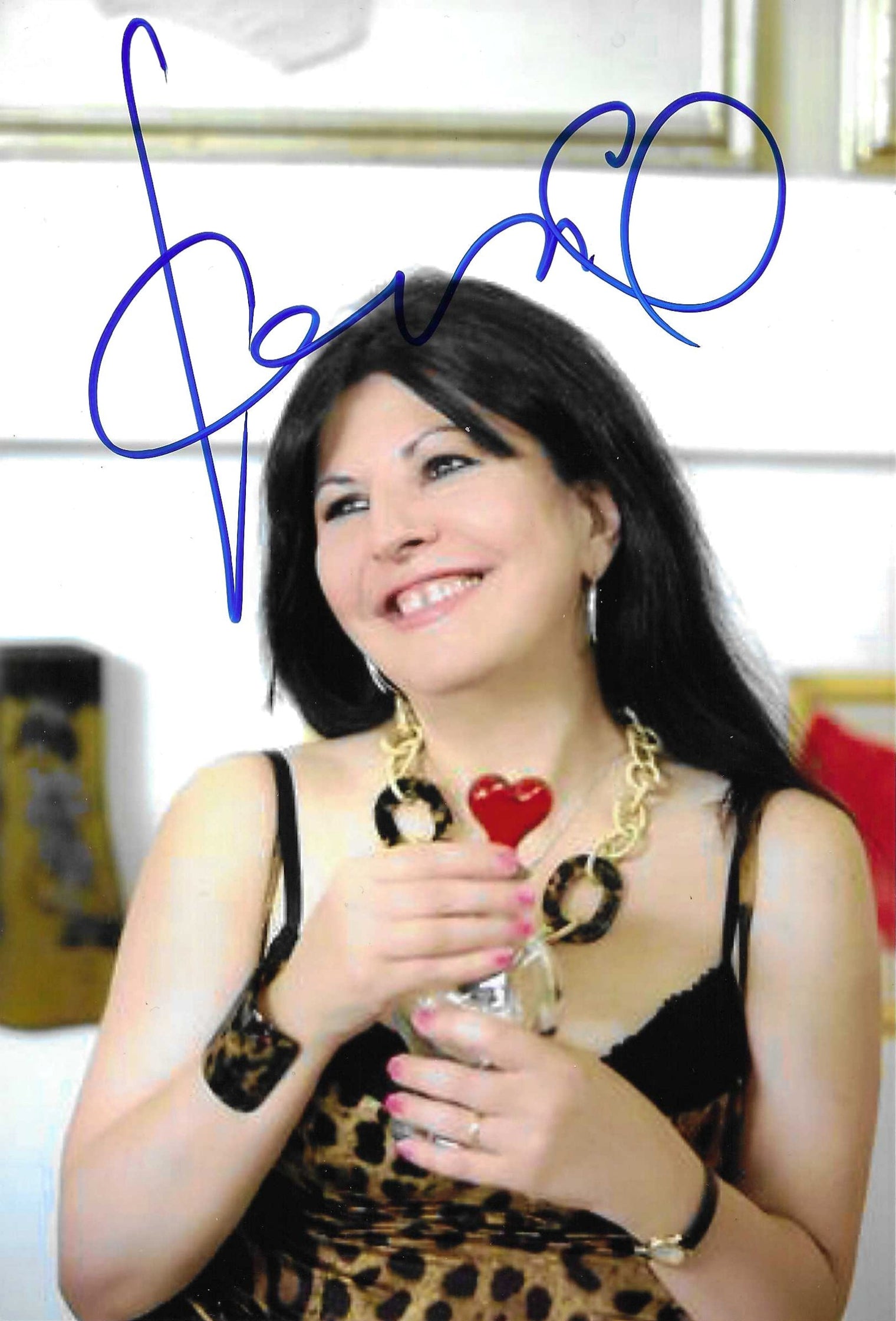 Fotografia autografata Anna Maria Barbera Sconsolata ritratto – autografo blu originale – MTM Memorabilia