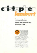 Retro cartolina editoriale italiana Christopher Lambert anni Novanta titolo grafico Cristopher Lambert bio attore Highlander I II Scacco Mortale Il Siciliano nato New York 1957