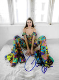 Fotografia autografata Clara Soccini total look Versace – autografo blu con cuore originale – MTM Memorabilia
