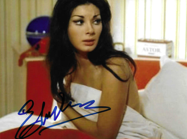 Fotografia autografata Edwige Fenech scena film anni 70 – autografo blu originale – MTM Memorabilia