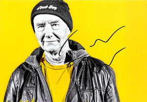 Fotografia autografata Irvine Welsh ritratto pop art Trainspotting – autografo nero originale – MTM Memorabilia