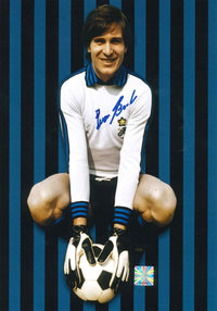 Fotografia autografata Ivano Bordon portiere Inter maglia bianca vintage con pallone – campione del mondo 1982 – autografo originale pennarello blu con COA Witnessed