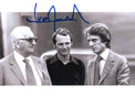 Fotografia autografata Luca di Montezemolo con Enzo Ferrari e Niki Lauda – storica Ferrari anni 70 bianco e nero – autografo originale pennarello blu – Excellent