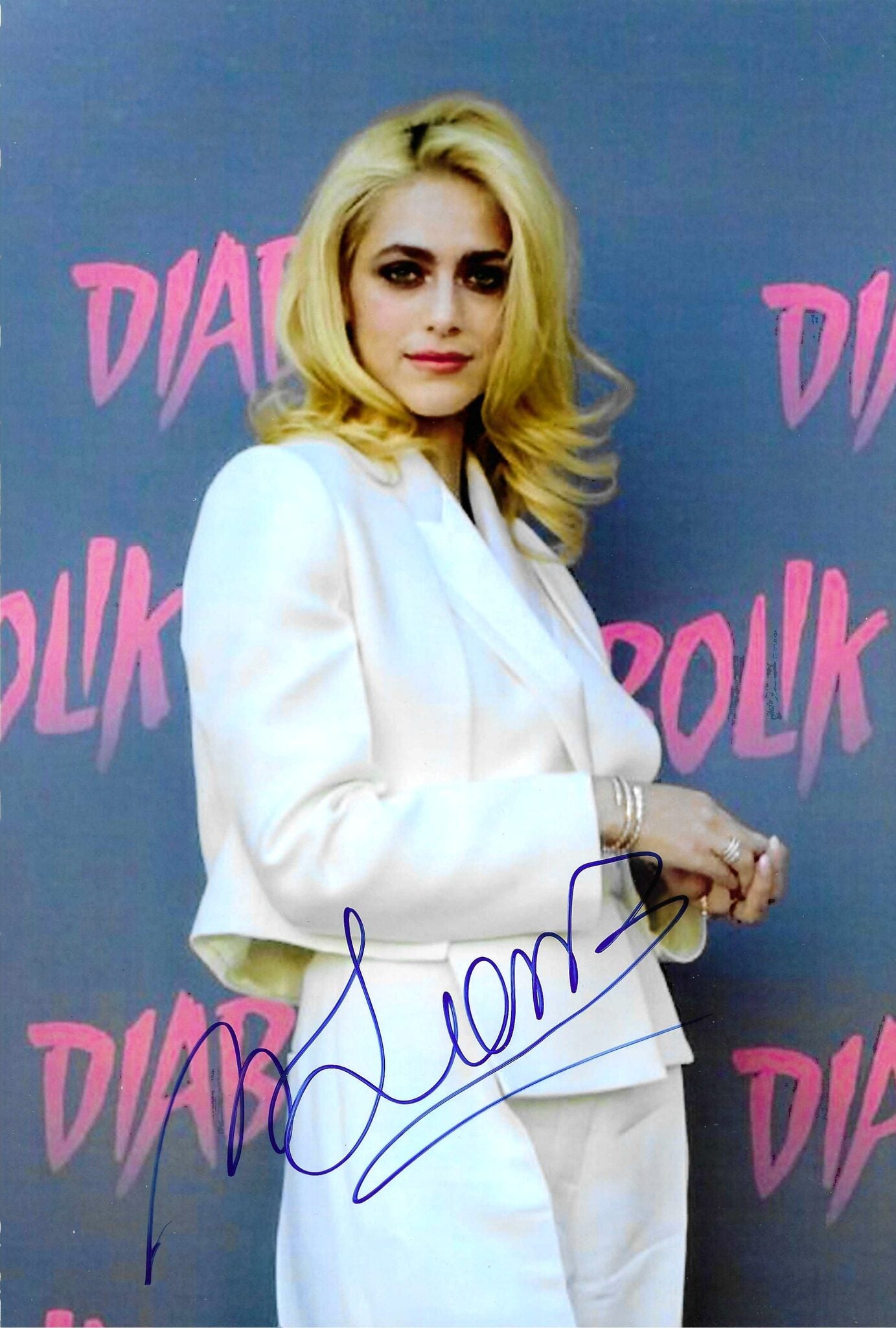 Fotografia autografata Miriam Leone Eva Kant Diabolik photocall – autografo blu originale – MTM Memorabilia