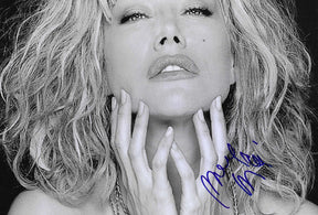 Fotografia autografata Nancy Brilli ritratto artistico bianco e nero – autografo blu originale – MTM Memorabilia