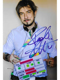 Fotografia autografata Paolo Ruffini regista sul set ciak – autografo blu originale – MTM Memorabilia