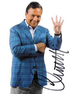 Fotografia autografata Piero Chiambretti ritratto studio – autografo nero originale – MTM Memorabilia