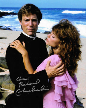 Fotografia autografata Richard Chamberlain scena The Thorn Birds Uccelli di Rovo – dedica Cheers e firma originale pennarello argento – 25x20 cm – condizioni Excellent