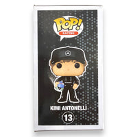 Retro scatola Funko POP Racing 13 Kimi Antonelli – grafica Mercedes-AMG Petronas Formula One Team – pilota italiano F1