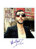 Copertina autografata Max Gazzè album La Vita Com'è in stile polaroid – firma originale pennarello blu – 30x20 cm – condizioni Excellent