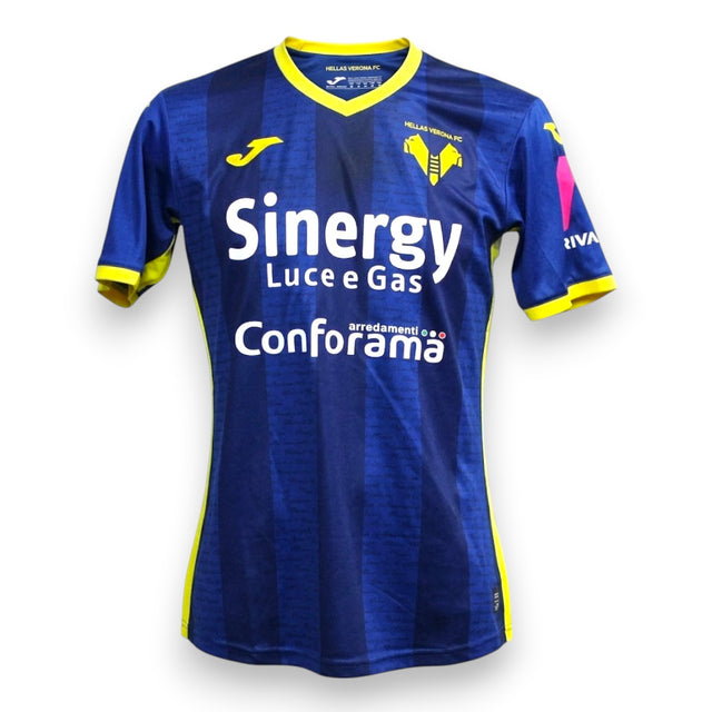 Maglia Hellas Verona Home 2023-24 Match Worn Reda Belahyane N.6 – Joma – sponsor Sinergy Luce e Gas