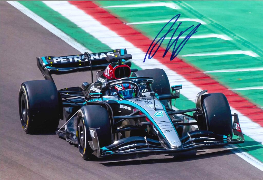 Fotografia autografata Kimi Antonelli Mercedes F1 GP Emilia-Romagna Imola 2025 – 29x20 cm – autografo originale pennarello blu – COA Associazione Autografia incluso