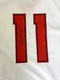 Dettaglio numero 11 replica ufficiale maglia AC Milan Away 1988-89 – autografo originale Daniele Massaro pennarello nero