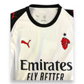 Dettaglio colletto e stemma ACM maglia AC Milan Away 2025-26 – etichetta Made in Vietnam