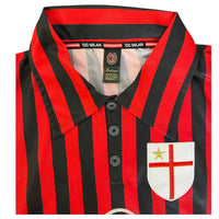 Colletto a polo maglia AC Milan retro 1995-96 con scudo crociato di Milano e stella dorata – store celebrativa
