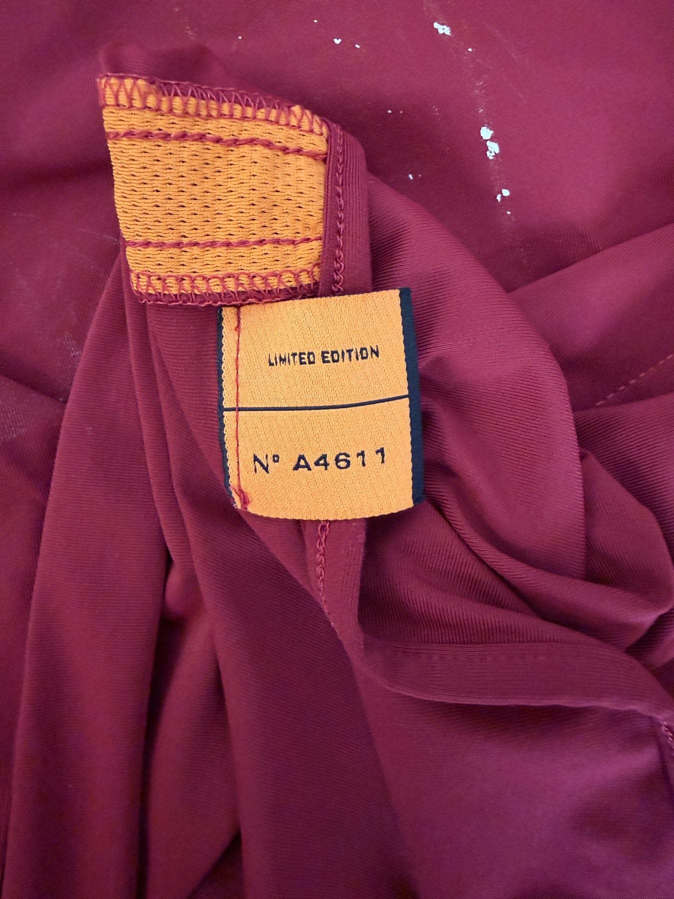 Etichetta interna Player Issued maglia AS Roma 2004-05 Diadora – Limited Edition N° A4611 fornitura squadra