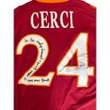 Dettaglio autografo e dedica Alessio Cerci maglia Roma 2009-10 sul numero 24 – COA incluso