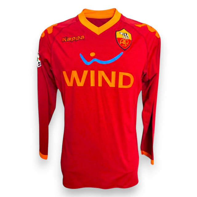 Maglia AS Roma Home 2009-10 Player Issued Kappa – sponsor Wind – colletto arancione lupetto – Alessio Cerci manica lunga