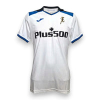 Maglia Atalanta Away 2022/23 Joma bianca con sponsor Plus500 e Dea ricamata in oro – fronte