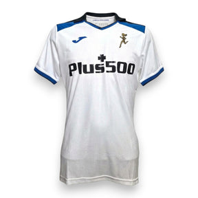 Maglia Atalanta Away 2022/23 Joma bianca con sponsor Plus500 e Dea ricamata in oro – fronte