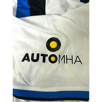 Dettaglio sponsor di manica Automha su maglia Atalanta Away 2021-22 Joma