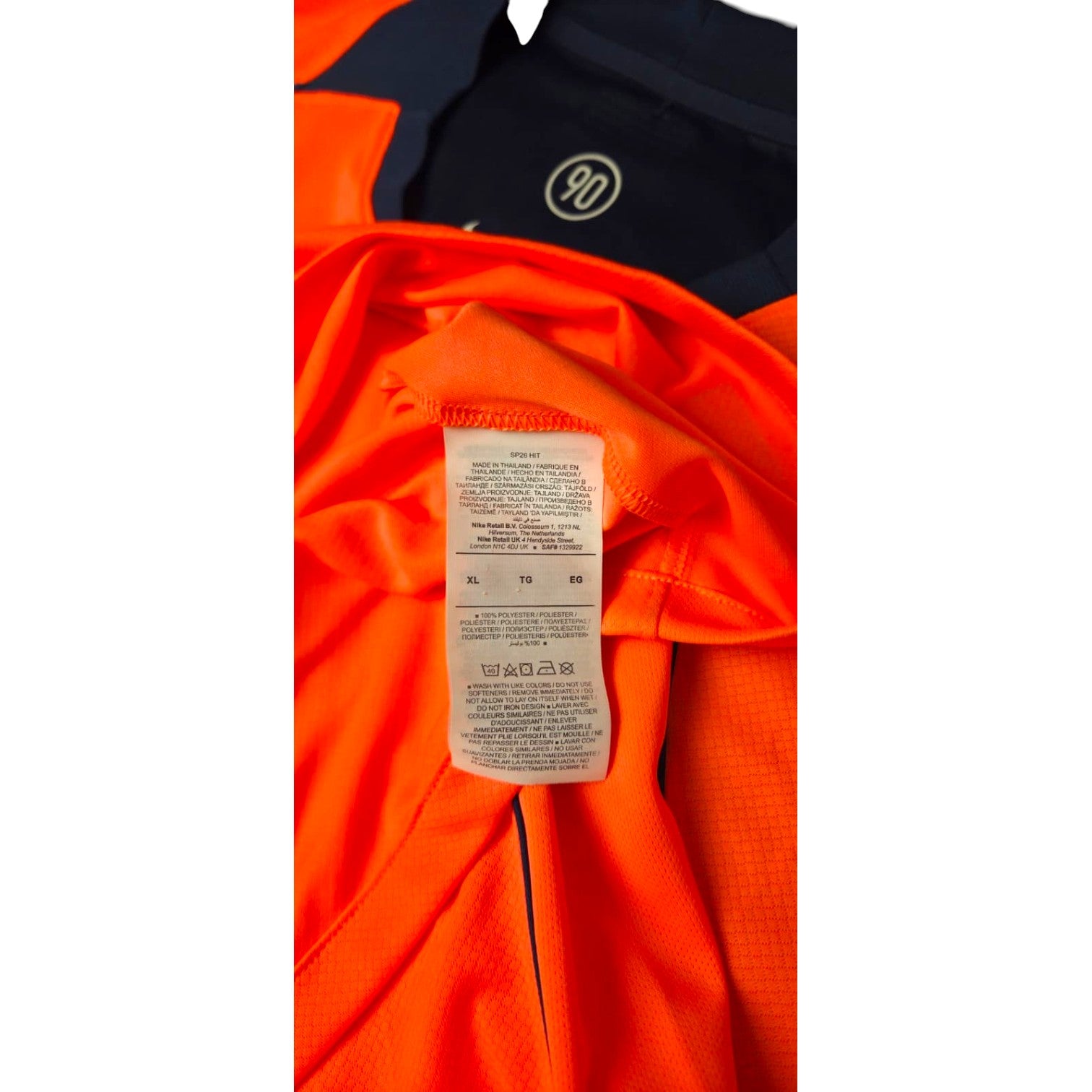 Etichetta interna maglia Barcellona Third 2025-26 Nike – Made in Thailand taglia XL composizione poliestere