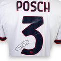 Autografo originale Stefan Posch pennarello nero sul numero 3 maglia Bologna Away 2022/23 – certificato COA incluso