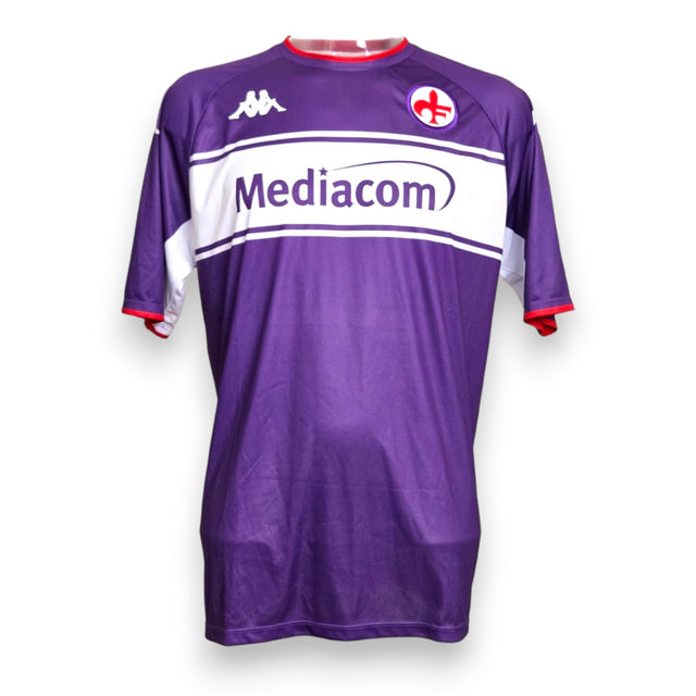 Maglia Fiorentina Home 2021/22 di Dušan Vlahović N.9, Store originale Kappa con nameset ufficiale, sponsor Mediacom, Serie A. Taglia XXL. MTM Memorabilia.