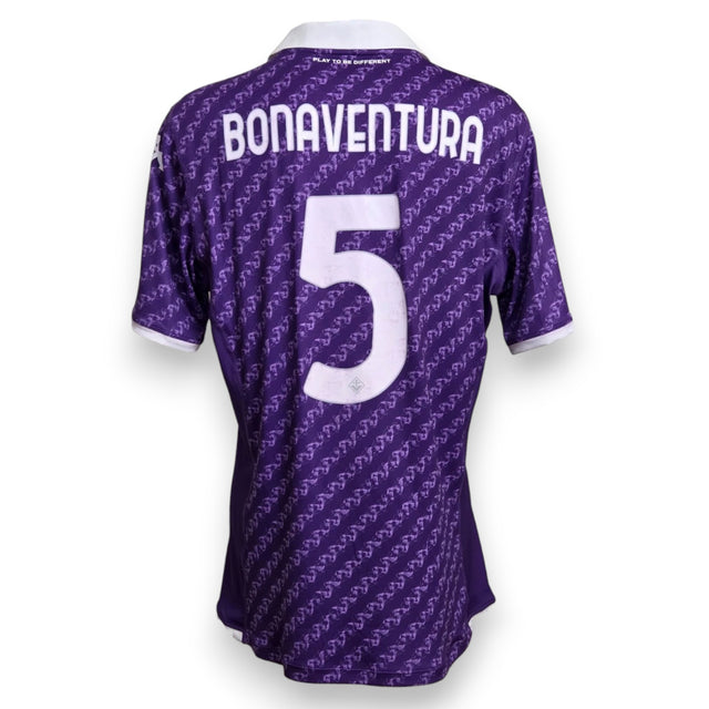 Retro maglia Fiorentina Home 2023/24 con nameset originale Bonaventura 5 e scritta Play to be Different