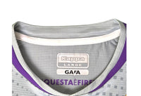 Colletto della maglia portiere Fiorentina 2020/21 con etichetta Kappa Large, dicitura Gara e QuestaèFirenze