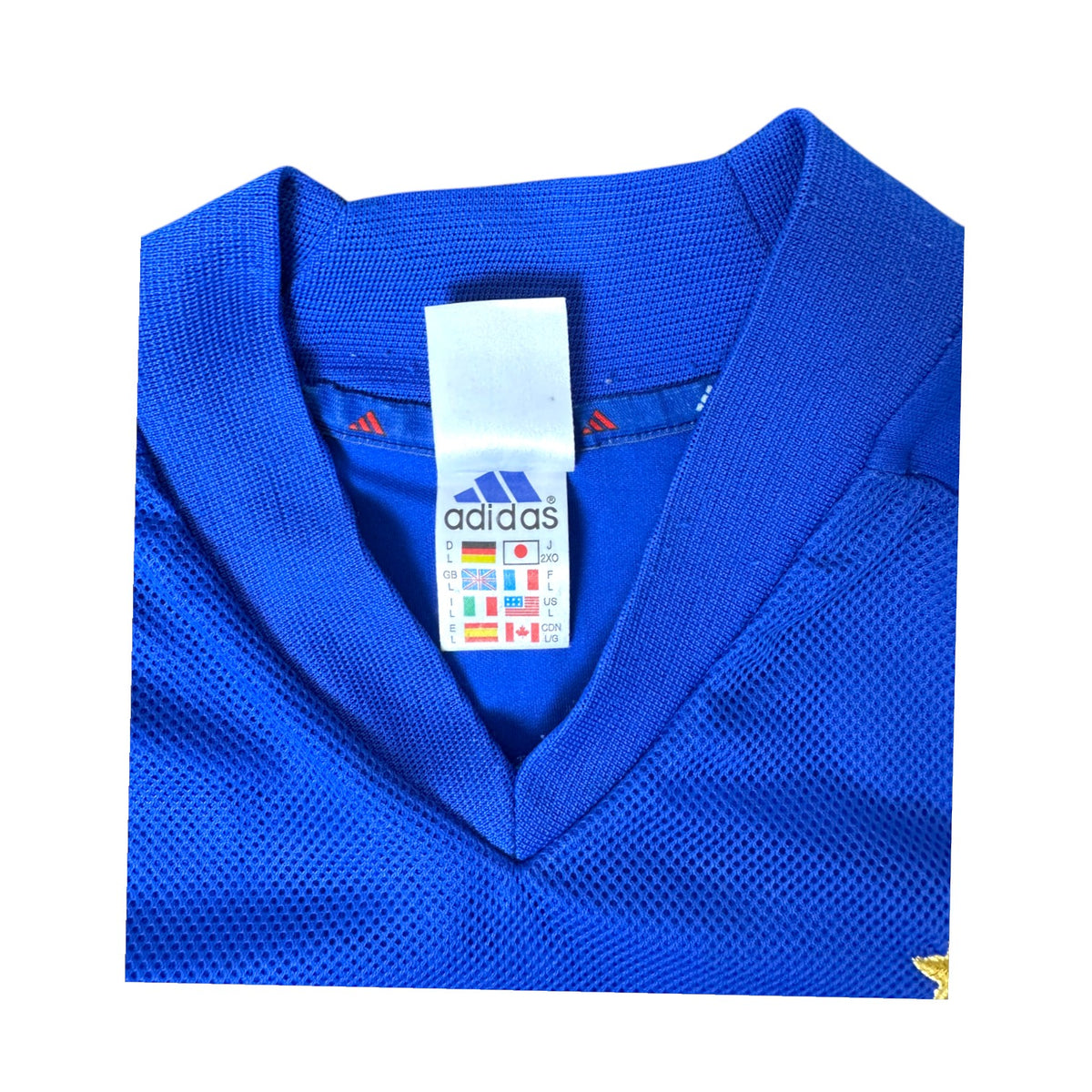 Etichetta taglia L Adidas maglia Francia Home 2002 originale