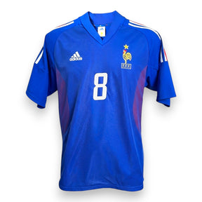 Maglia Francia Home 2002 Adidas originale Vintage con numero 8 di Marcel Desailly – fronte