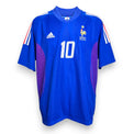 Maglia Francia Home 2002 Vintage Zidane numero 10 Adidas blu – stemma FFF stella – inserti viola laterali